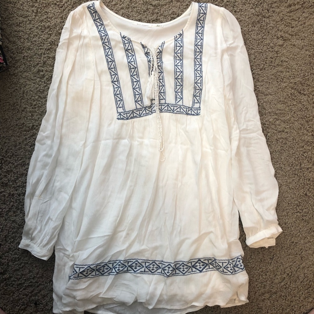 Blue and white summer dress